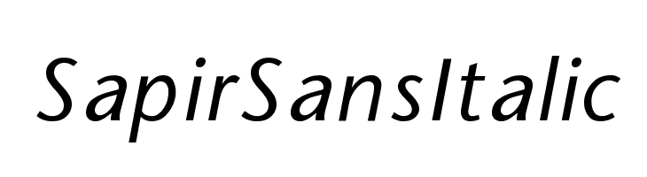 SapirSansItalic Font