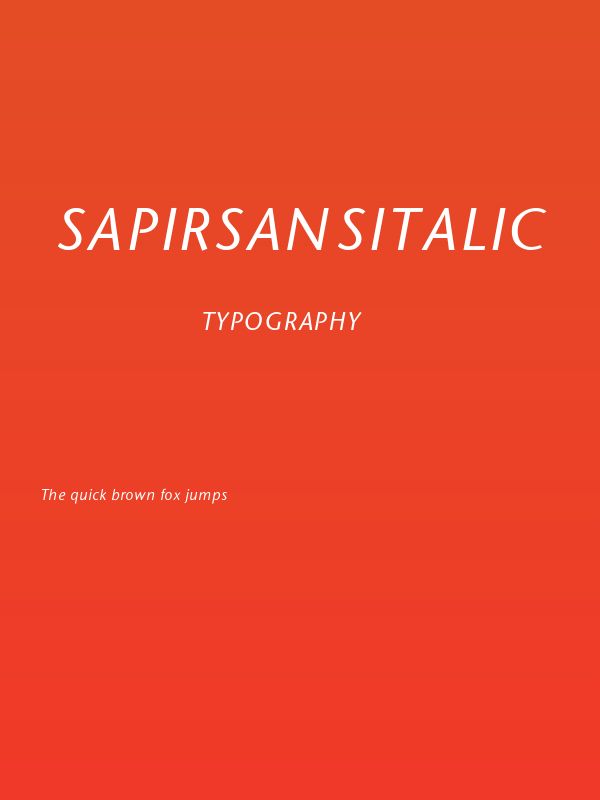 SapirSansItalic Poster