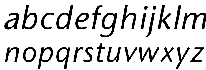 SapirSansItalic Font LOWERCASE