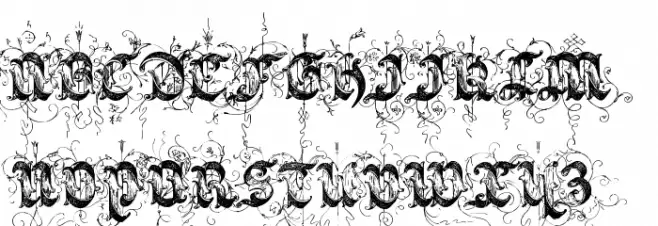 Saraband Initials Caratteri MAIUSCOLE