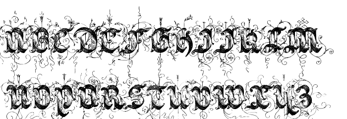 Saraband Initials Font LOWERCASE