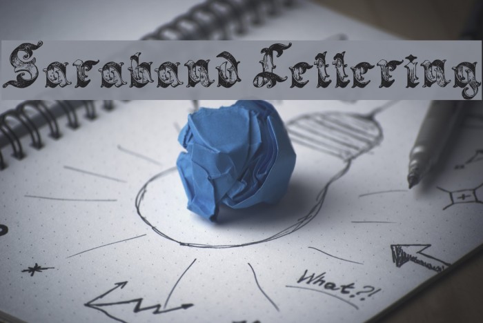 Saraband Lettering Font examples
