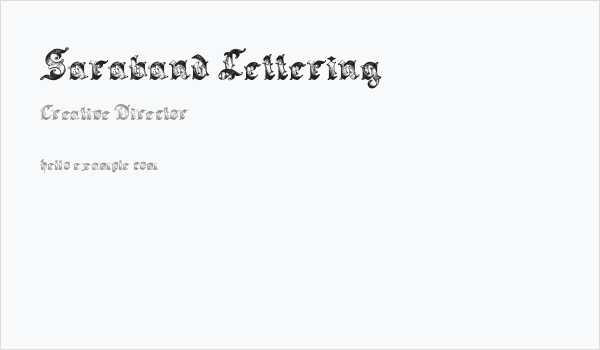 Saraband Lettering Business Card