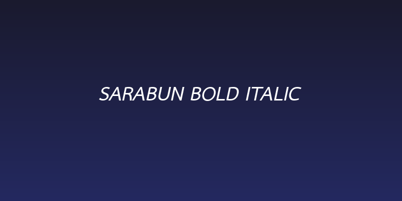 Sarabun Bold Italic Social Header