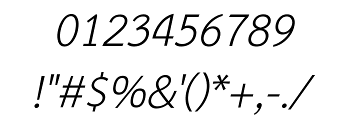 Sarabun Italic Font OTHER CHARS