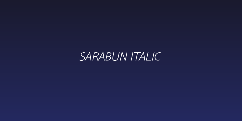 Sarabun Italic Social Header