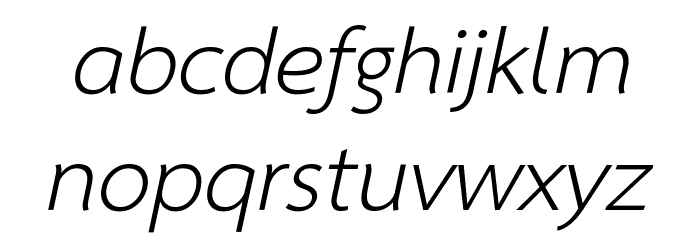 Sarabun Italic Font LOWERCASE