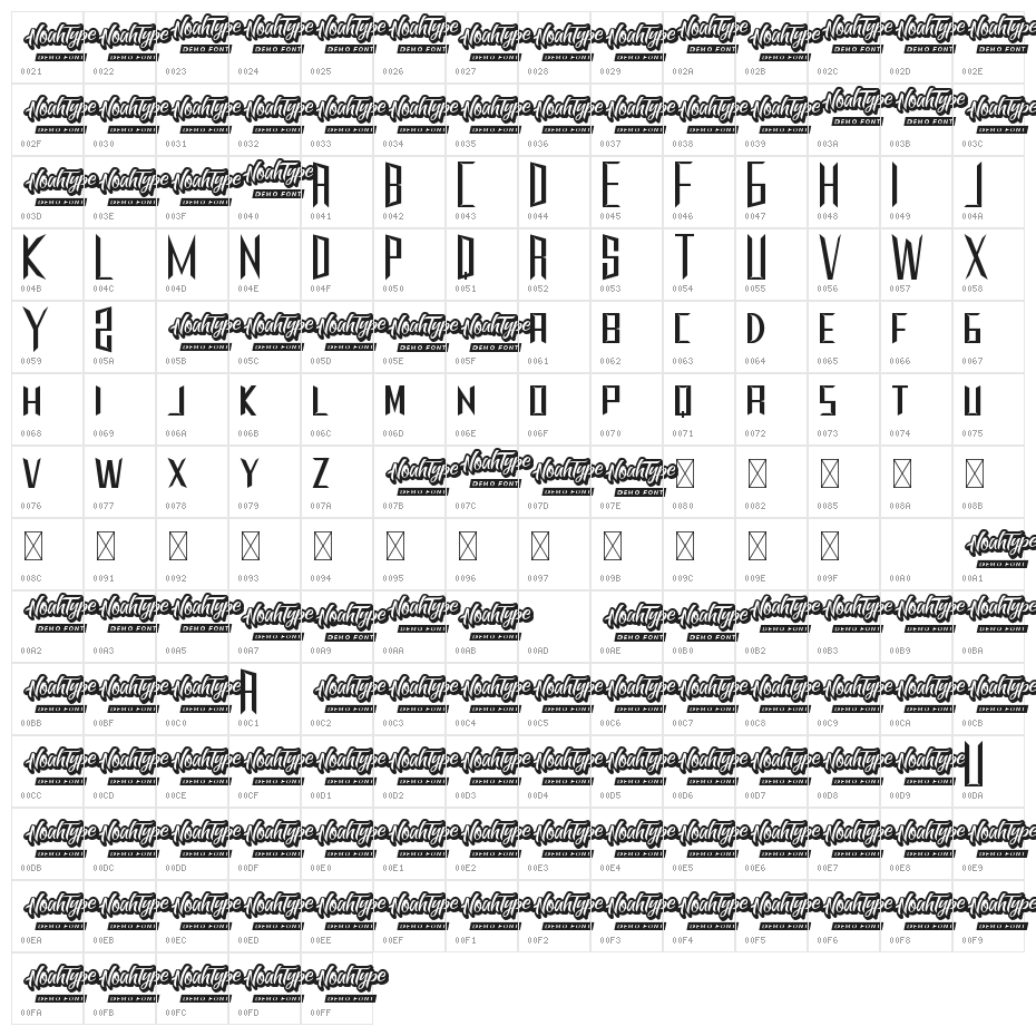 Saradiz Demo Character Map