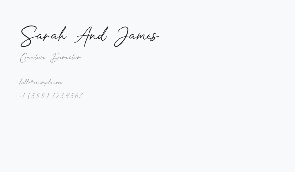 Sarah And James Business Card