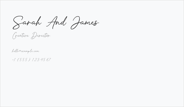 Sarah And James Business Card