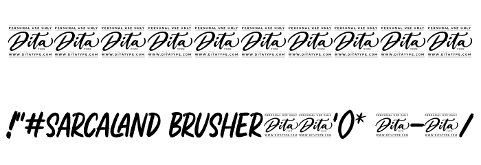 Sarcaland Brusher Personal Use Font OTHER CHARS