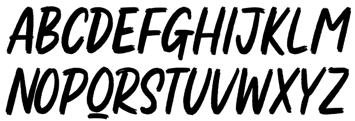 Sarcaland Brusher Personal Use Font LOWERCASE