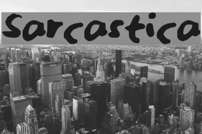 Sarcastica Font examples