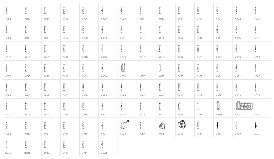 SardinesCanned Character Map