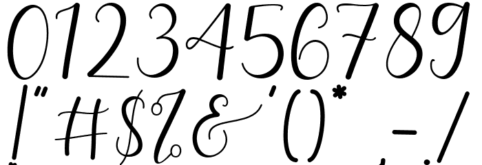 Sarilla Script Font OTHER CHARS