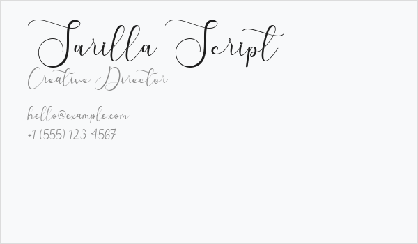 Sarilla Script Business Card