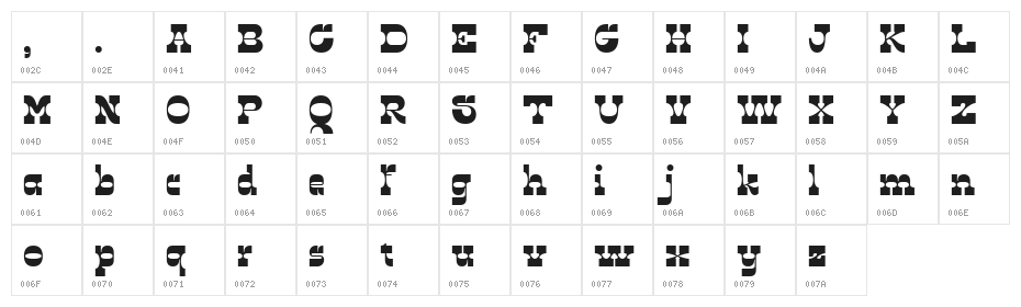 SarilyaDEMO Regular Character Map