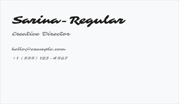 Sarina-Regular Business Card