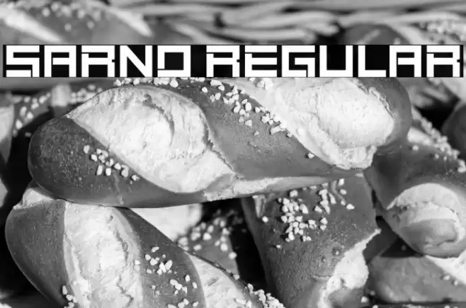 Sarno Regular Caratteri examples