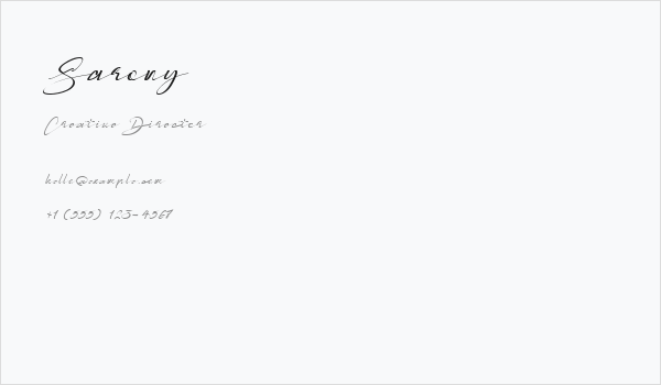 Sarony Business Card