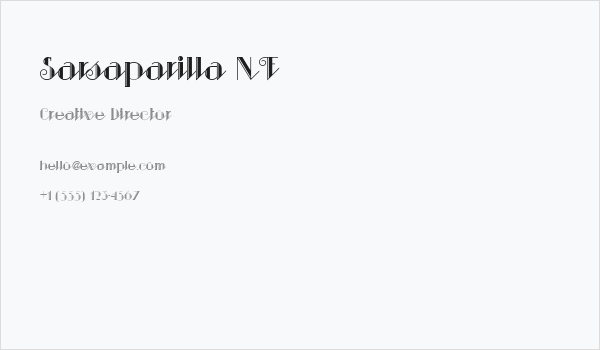 Sarsaparilla NF Business Card