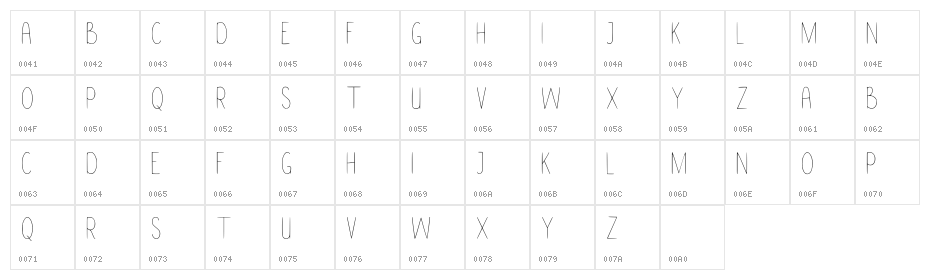Sasio Regular Character Map
