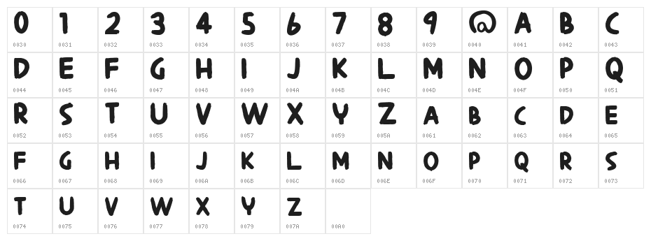 Saspoor Bold Character Map