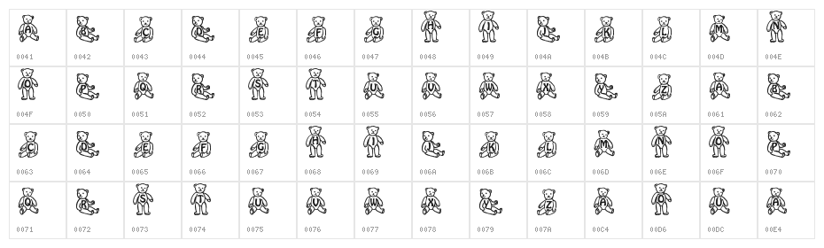 Sassys Teddys 1 Character Map