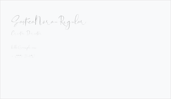 SasticaNora-Regular Business Card