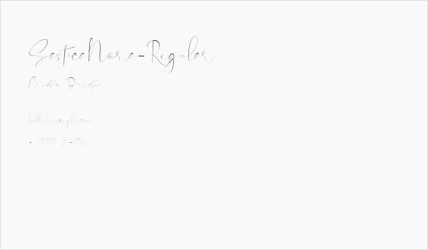 SasticaNora-Regular Business Card