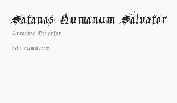 Satanas Humanum Salvator Business Card