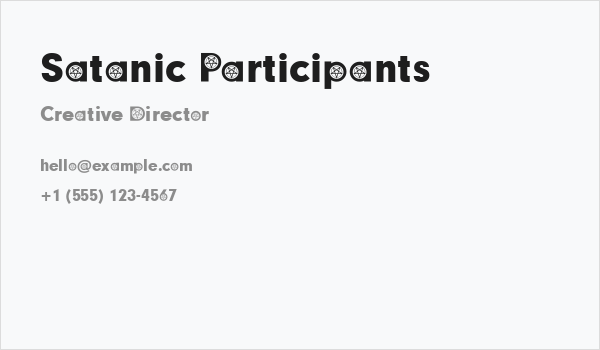 Satanic Participants Business Card