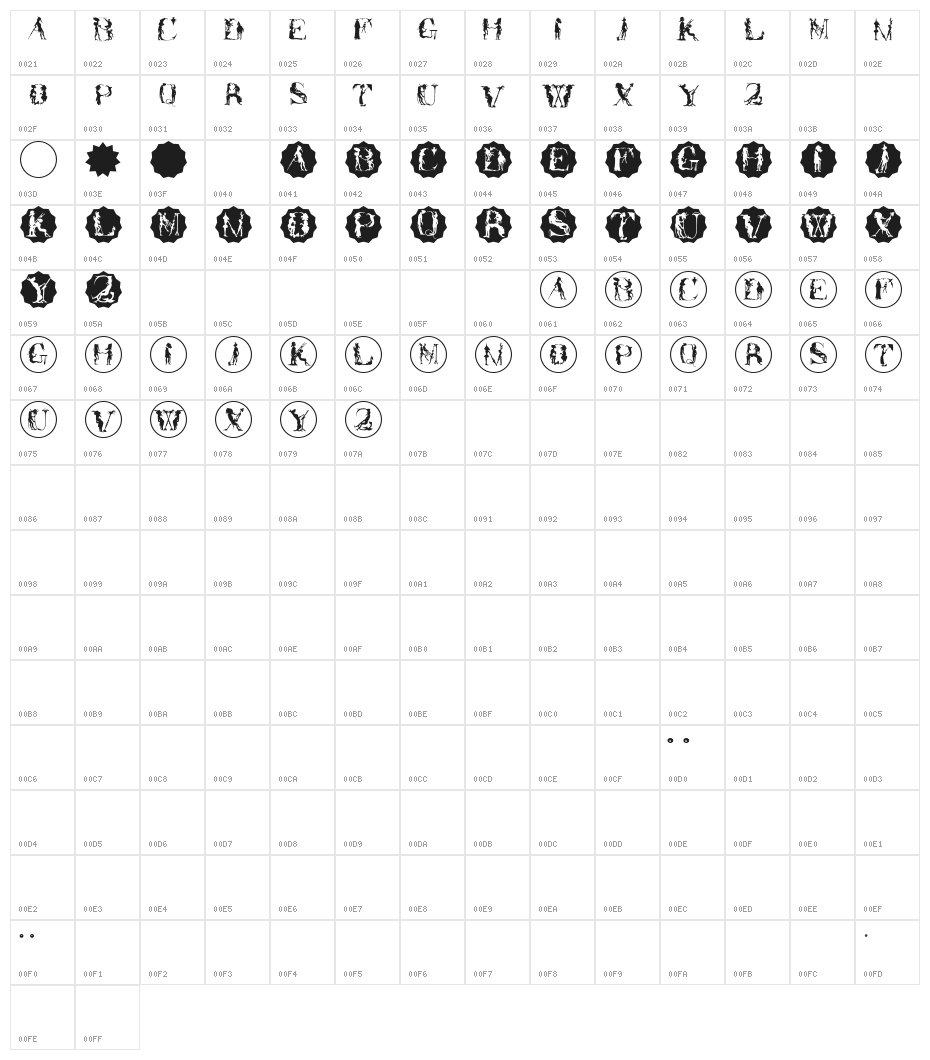 SatanicAlphabet Character Map