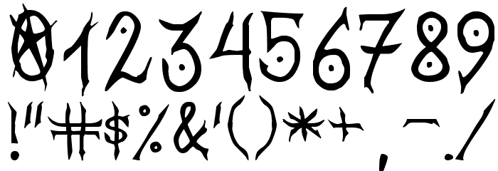 Satanyc Demoniac St Font OTHER CHARS