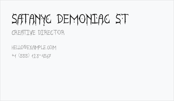 Satanyc Demoniac St Business Card