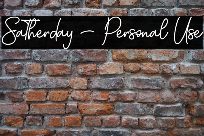 Satherday - Personal Use Example 3