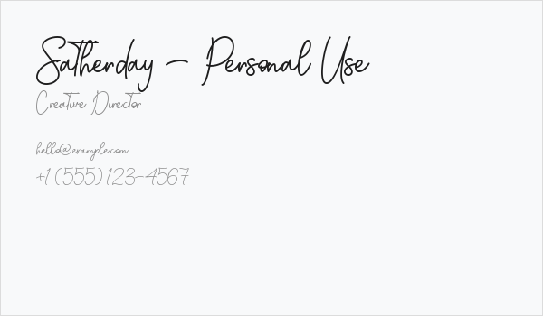 Satherday - Personal Use Business Card