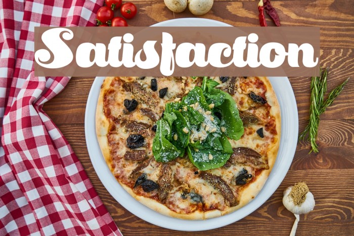Satisfaction Font examples