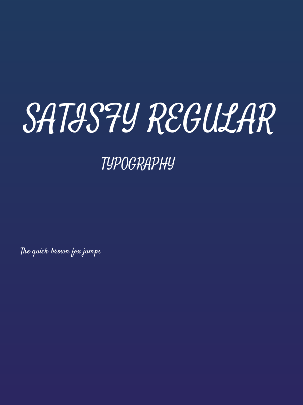 Satisfy Regular Poster
