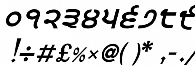 Satluj BoldItalic Font OTHER CHARS