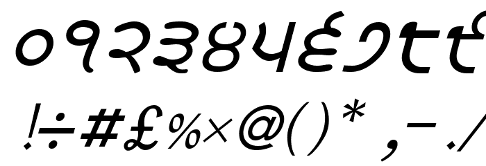 Satluj Italic Font OTHER CHARS