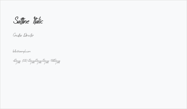 Sattine Italic Business Card