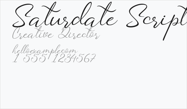 Saturdate Script Business Card