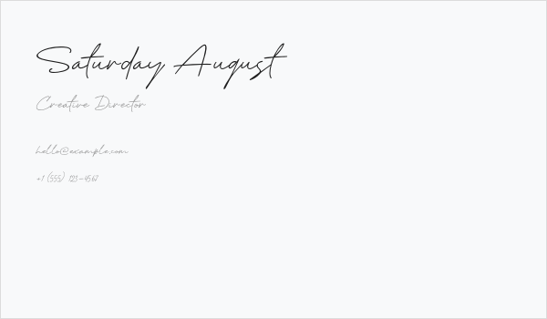 Saturday August Business Card