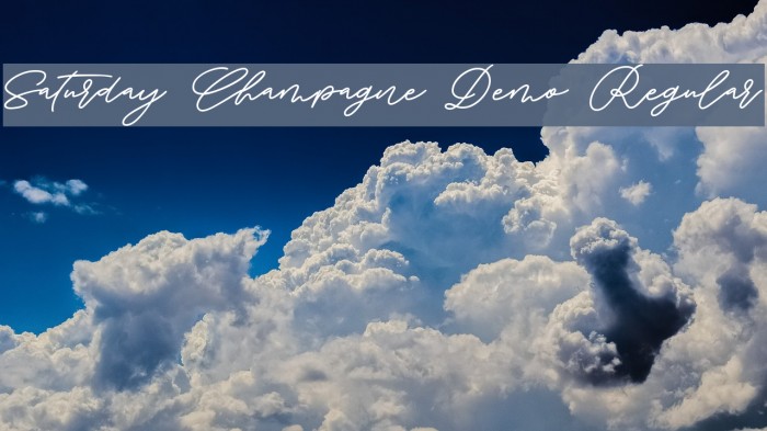 Saturday Champagne Demo Regular Font examples
