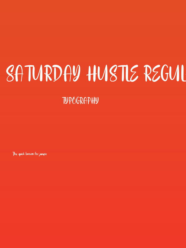 Saturday Hustle Regular Poster