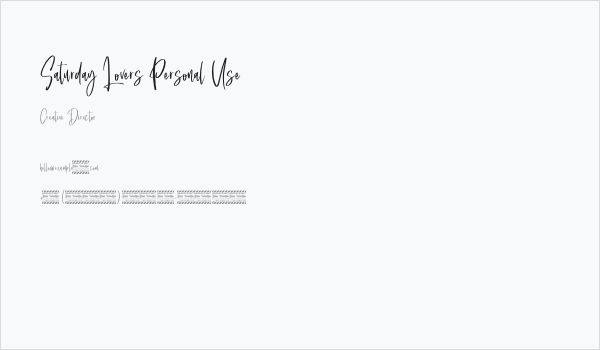 Saturday Lovers Personal Use Business Card