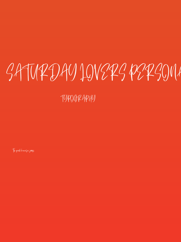 Saturday Lovers Personal Use Poster