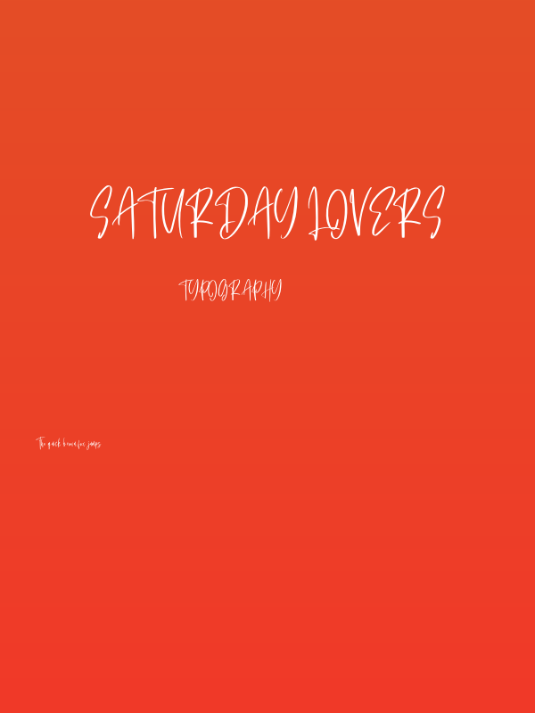 Saturday Lovers Poster