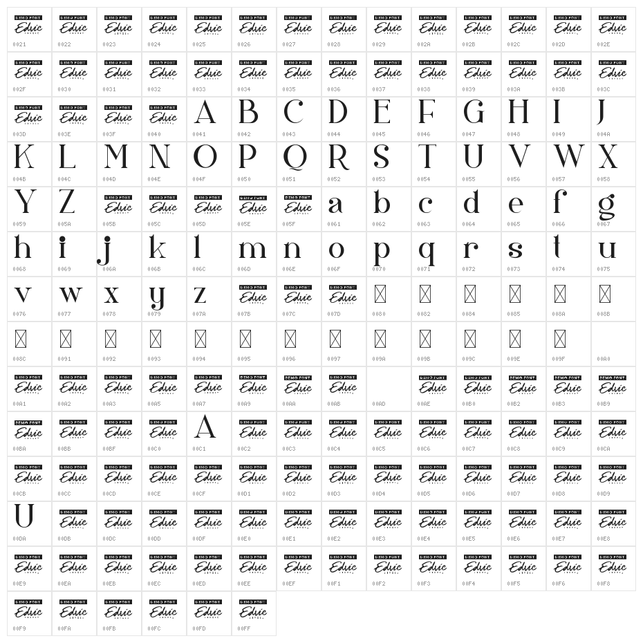 Saturday Moon Demo Character Map